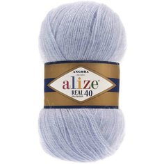 Пряжа Alize Angora Real 40 светло голубой (51), 60%акрил/40%шерсть, 430м, 100г, 3шт