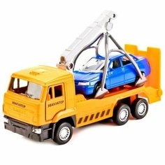 Kamaz Эвакуатор 12 см + машинка 7,5 см SB-16-27-A2-WB (48) Технопарк