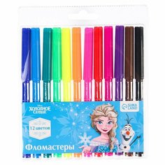 Фломастеры, 12 цветов, "Эльза", Холодное сердце Россия
