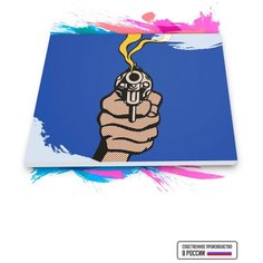 Картина по номерам на холсте Поп-Арт Револьвер С Дымом, 100 х 150 см Красиво Красим