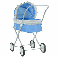 Ясюкевич Коляска кукольная №3, цвет голубой с серым