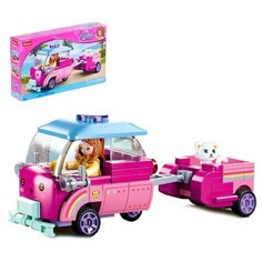 Sluban Конструктор Розовая Мечта «Машинка с прицепом», 116 деталей