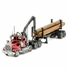 Металлический конструктор / 3D конструктор / Сборная модель Western Star 4900 Log Truck & Trailer