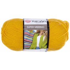 Пряжа Yarnart Super Merino желтый (779), 75%акрил/25%шерсть, 300м, 100г, 2шт