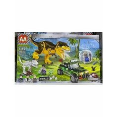 Конструктор Мир Юрского Периода "Погоня Тиранозавра Рекса" 353 детали Пластмастер