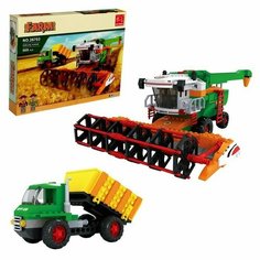 Конструктор Ферма «Комбаин и грузовик», 569 деталей Keyixing