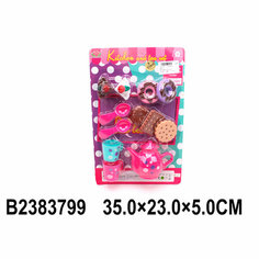 Набор посуды 2383799 со сладостями на карт. Китайская игрушка1