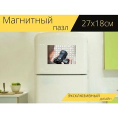 Магнитный пазл "Фотограф, камера, фотография" на холодильник 27 x 18 см. Lots Prints