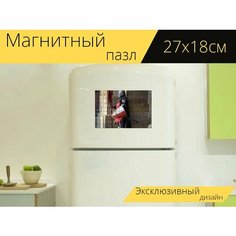 Магнитный пазл "Рыцарь, броня, вооружение" на холодильник 27 x 18 см. Lots Prints