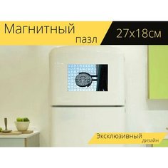 Магнитный пазл "Старбакс, кофе, знак" на холодильник 27 x 18 см. Lots Prints