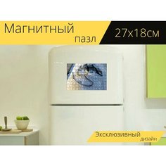 Магнитный пазл "Монокль, старый, визуальная помощь" на холодильник 27 x 18 см. Lots Prints