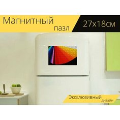 Магнитный пазл "Цветной веер, палитра цветов, красить" на холодильник 27 x 18 см. Lots Prints