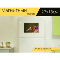 Магнитный пазл "Бабочка, али, насекомое" на холодильник 27 x 18 см. Lots Prints