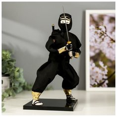 Кукла коллекционная "Чёрный ниндзя с мечом" 25х12,5х12,5 см Noname