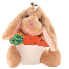 Мягкая игрушка «Кролик с морковкой», на подвеске, цвет коричневый Noname