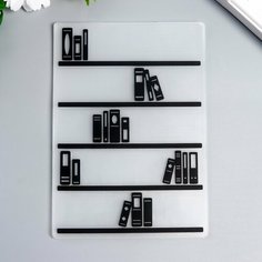 Трафарет для эмбосcирования пластик "Книжный стеллаж" 14,8х10,5 см Россия