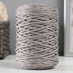 Шнур для вязания 100% полиэфир 3мм 100м/200±20гр (14-светло-серый) Noname