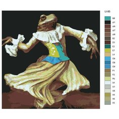 Картина по номерам,"Живопись по номерам",72 x 72, LI-85, лягушка в платье танцует