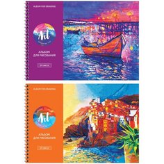 Альбом для рисования 24л, А4, на гребне ArtSpace "Живопись" - 12 шт. Спейс