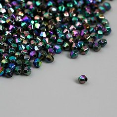 Бусины для творчества пластик "Ромб-кристалл голография бензин" набор 20 гр 0,4х0,4 см Арт Узор