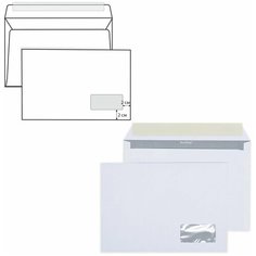 Конверты С5 (162х229 мм) правое окно, отрывная лента, 80 г/м2, комплект 1000 шт, внутренняя запечатка, С5.03СО Курт