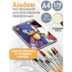 Альбом планшет для рисования акварелью мультфильм Соник Альбомы