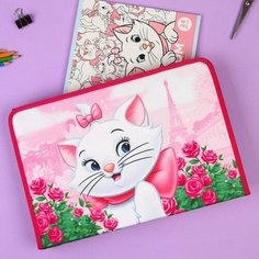 Папка для труда А4 с пеналом, на молнии, текстиль, Коты аристократы Disney