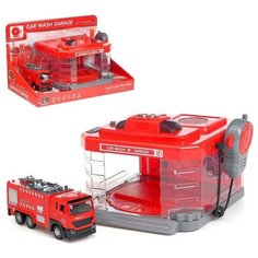 Парковка «Пожарная часть» с машинкой и рацией, световые и звуковые эффекты, микс Noname