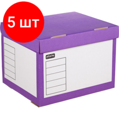 Комплект 5 штук, Короб архивный с откидной крышкой 410х350 х300 Attache Selection