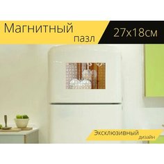 Магнитный пазл "Любовь, сердца, украшение сердечки" на холодильник 27 x 18 см. Lots Prints
