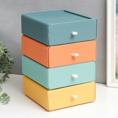 Шкатулка пластик "Ящик" набор 4 шт 19,5х18х23,2 см NO Name