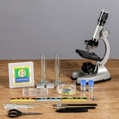 Микроскоп "Юный натуралист Pro 2", кратность увеличения 50-1200х, набор для исследования Noname