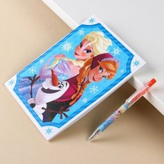 Канцелярский набор "С новым годом", блокнот А5, ручка, наклейки, Холодное сердце Disney