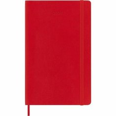 Блокнот Moleskine Daily, 13 х 21 см, датированный, мягкая обложка, красный, 200 листов
