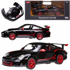 Машина р у 1:14 Porsche GT3 RS, цвет черный, светящиеся фары 42800B Rastar