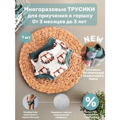 Трусики для приучения к горшку, многоразовые подгузники, многослойные, непромокаемые Heart Made Liza