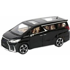 Машинка металлическая инерционная "Минивен Toyota Alphard" 1:24 20 см со световыми и звуковыми эффектами Черный
