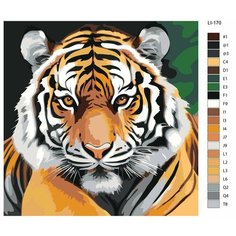 Картина по номерам,"Живопись по номерам", 40 x 40, LI-170, тигр