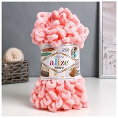 Пряжа "Puffy" 100 % микрополиэстер 9м/100г (638 - детский розовый), 1шт Alize
