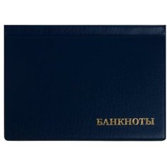 Альбом для бон 125 х 185 мм Calligrata, на 16 банкнот, обложка ПВХ, синий