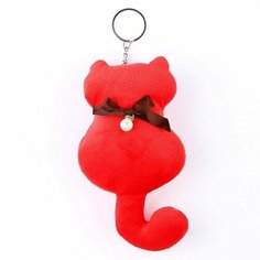 Мягкая игрушка «Кот с бантиком», на брелоке, 16 см, цвета микс, 2 штуки Noname