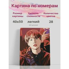 Картина по номерам BTS K-POP Шуга Suga Раскрасим сами