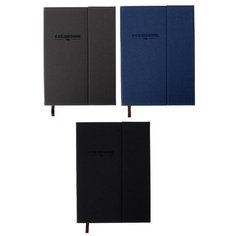 Ежедневник недатированный А5, 120 листов в клетку, тонированный срез, с хлястиком, обложка пвх, микс Noname