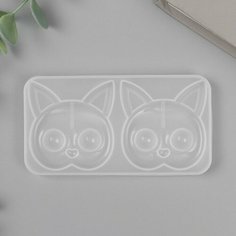 Молд силикон "Котики с большими глазами" 2 предмета 6х11,5х0,9 см Noname