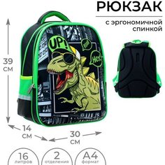 Рюкзак каркасный школьный Calligrata "Динозавр"