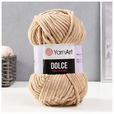 Пряжа "Dolce" 100% микрополиэстер 120м/100гр (747 бежевый), 1шт Yarn Art