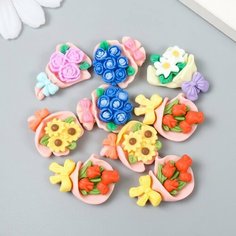 Арт Узор Декор для творчества пластик "Букет цветов" набор 10 шт микс