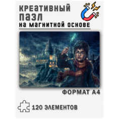 Магнитный пазл с рисунком Гарри Поттер, формат А4 (29 х 20 см), 120 деталей, магнитная основа Printhan