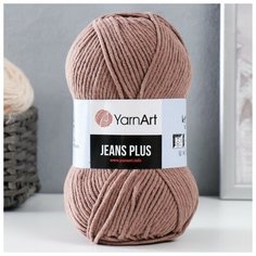 Пряжа "Jeans plus" 55% хлопок, 45% акрил 160м/100гр (71 молочн. шоколад), 1шт Yarn Art