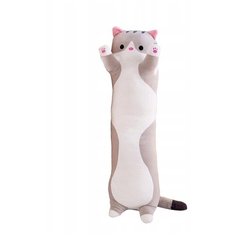 Мягкая игрушка кошка серый Long Cat/кот батон/длинный кот 50 см MUSADIK TOY Игрушки мусадик